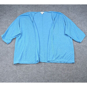 J Jill Linen Cardigan Womens 3X Lightweight Knit Coastal Layering Natural Fiber